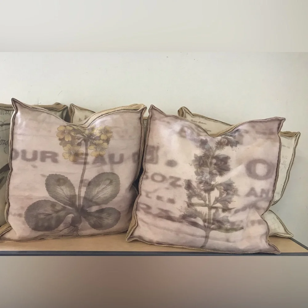 NWOT French Naturalist Botanical Box Pillow